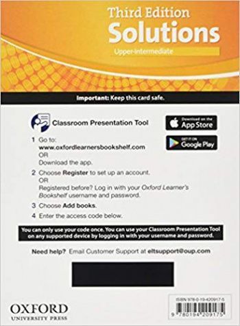SOLUTIONS 3ED UPP-INT SB & WB Cpt Access Card Pack aug-17