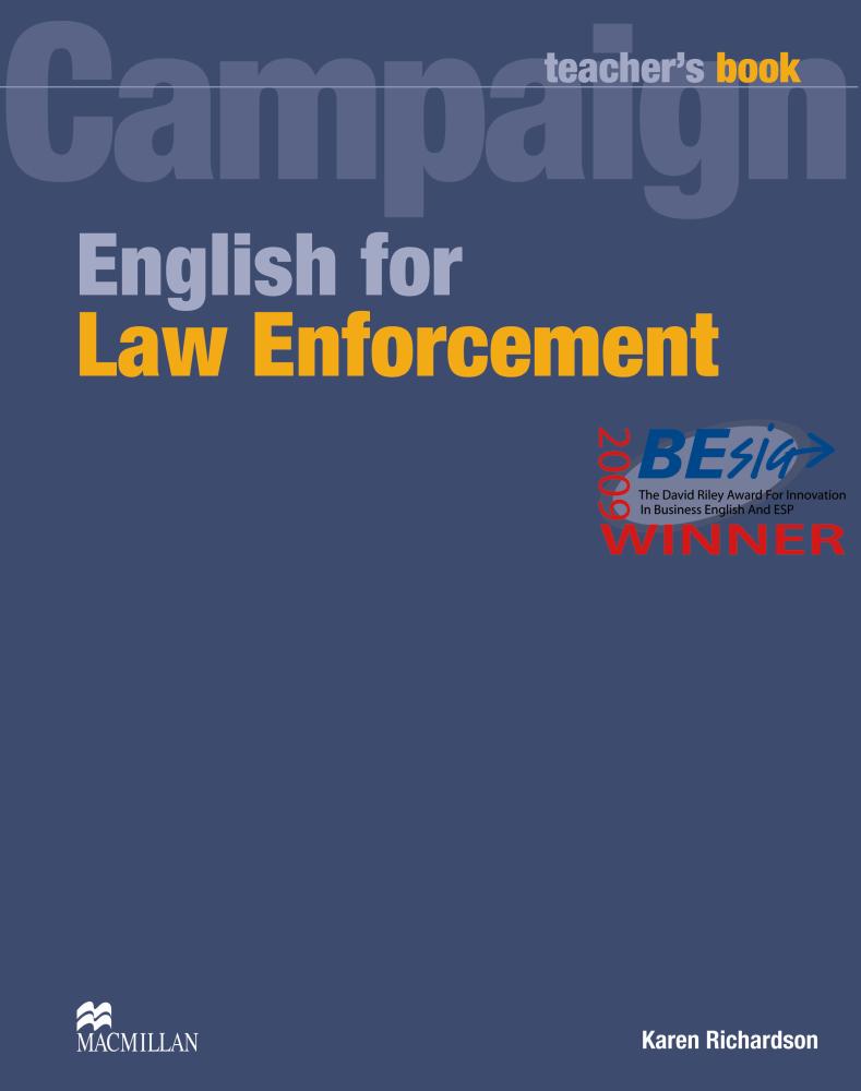 ENGLISH FOR LAW ENFORCEMENT Teacher's Book