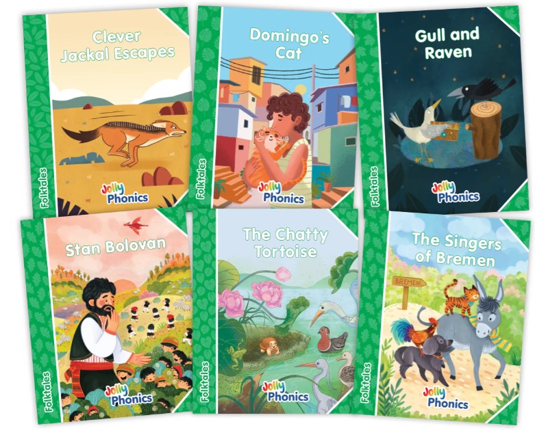 JOLLY PHONICS Readers Level 3 (Green) Folktales Readers (pack of 6) New