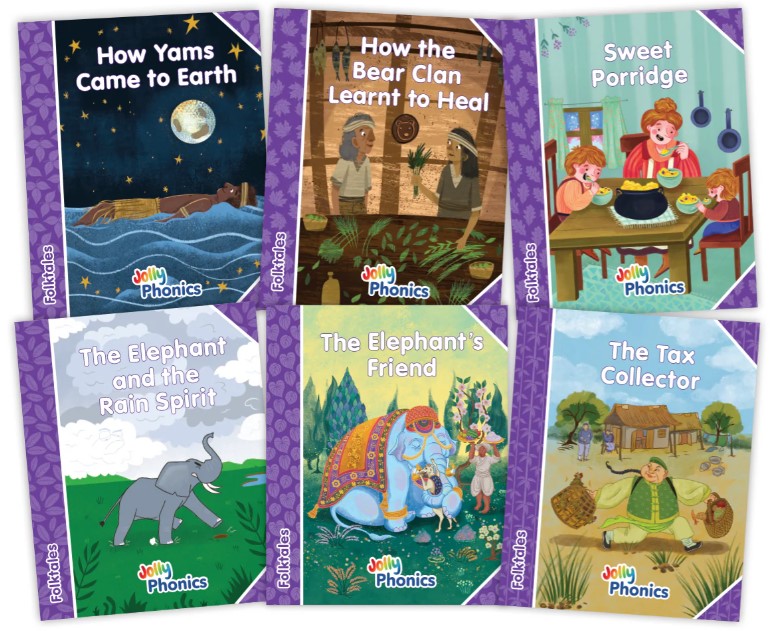 JOLLY PHONICS Readers Level 5 (Purple) Folktales Readers (pack of 6) New