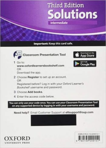 SOLUTIONS 3ED INT SB&WB Cpt Access Card Pack