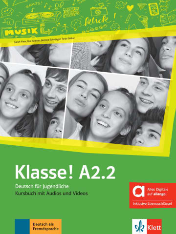 Klasse! A2.2  Kursbuch mit Audios und Videos online + Allango Schlüssel (24 Mont)