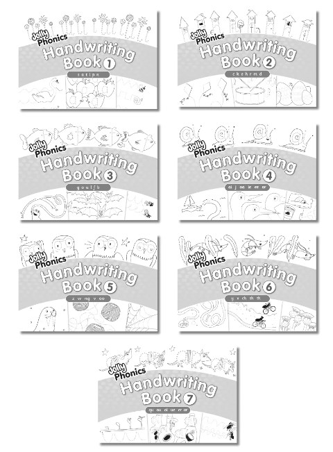 JOLLY PHONICS Handwriting Books Set (7 books, precursive letters) New