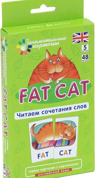 FAT CAT. ЧИТАЕМ СОЧЕТАНИЯ СЛОВ Карточки